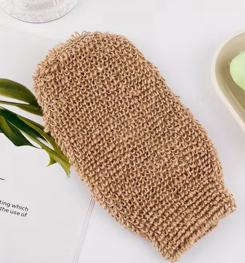 GUANTE DE DUCHA DE YUTE NATURAL